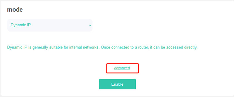 Set router dynamic IP to access the Internet